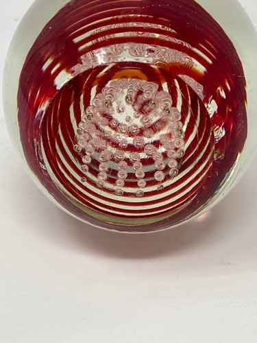 "Pisapapeles Red Swirl & Air Bubble Art vidrio - 4""" - Imagen 4 de 5