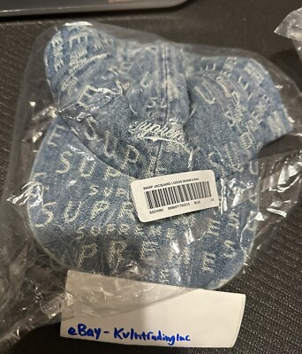 BRAND NEW Supreme Warp Jacquard Logos Denim 6-Panel Blue | eBay
