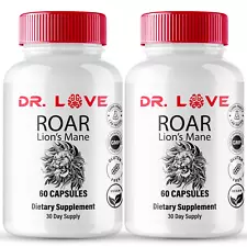 (2 Pack) Dr. Love Roar Lion’s Mane Male Capsules for Men Energy & Vitality Pills