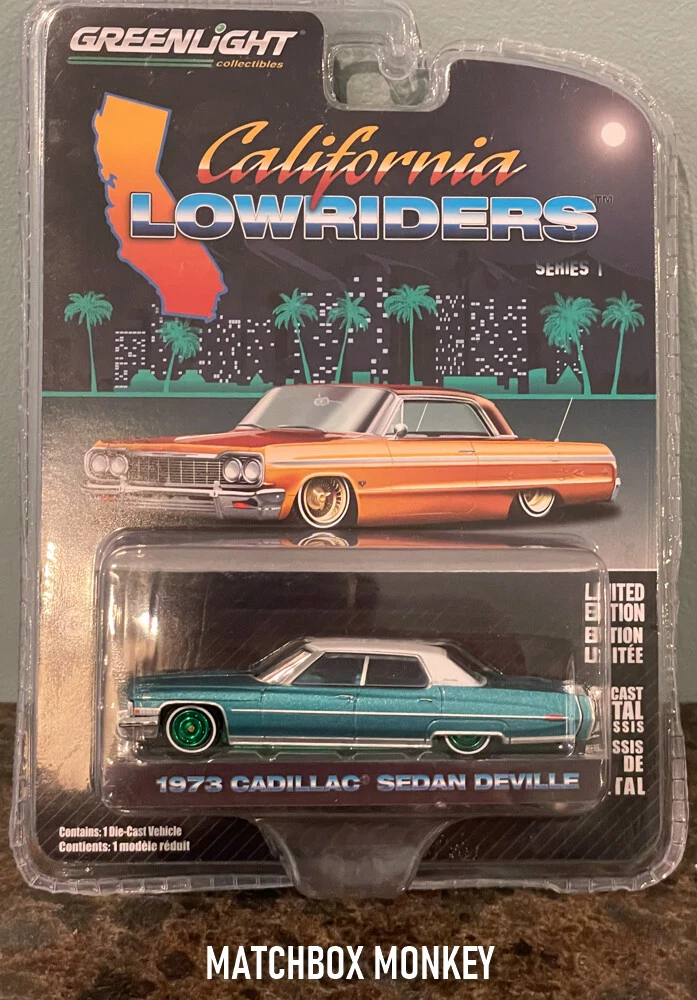 Greenlight Green Machine 1973 Cadillac Sedan Deville California Lowrider Chase