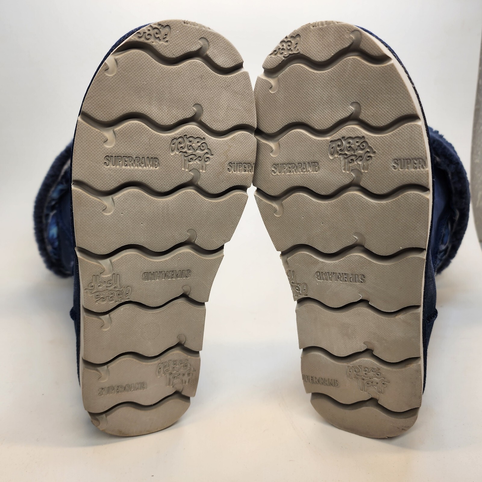 Superlamb Women's Size 7 Suede Mongolian Winter Boots Blue