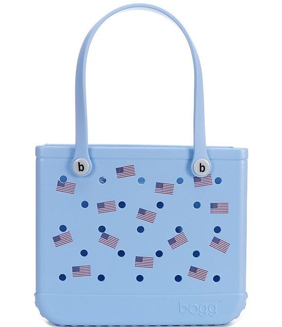 Bogg Bag Original Bogg in Coastal USA Tote Bag size small lt blue flag new  nwt