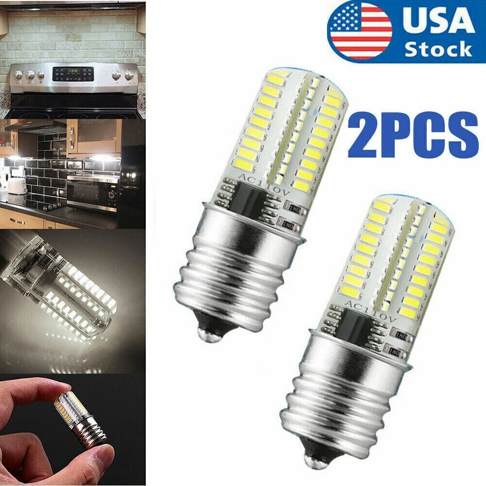 2PCs E17 LED Bulb Microwave Oven Light Dimmable 4W 6000K Natural White Light - Image 2 of 4