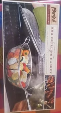NEW Parini Stainless Steel BBQ Grilling Basket With Locking Lid