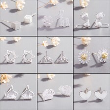 Orecchini donna ragazza gioielli regali argento sterling 925 moda orecchio carino borchia