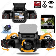 4 Channel WiFi Dash Cam 360  Panoramic 2K Driving Recorder Car Front Rear Camera
