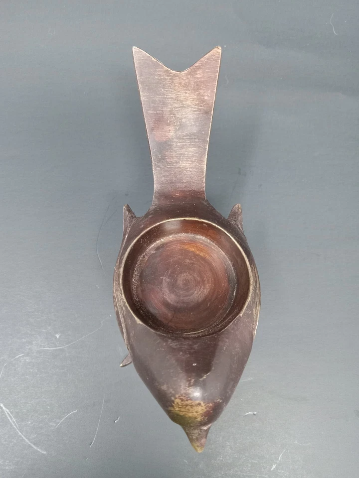 "Soporte de luz de té para pájaros de hierro fundido de metal color marrón cobre - 3,75"" de alto" Foto 4 de 4