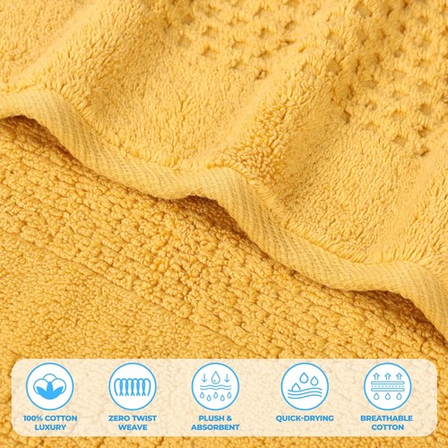 Playa Zero Twist Cotton Solid Waffle Textured Bathroom Bath Sheets, Set of 2 - Picture 20 of 55