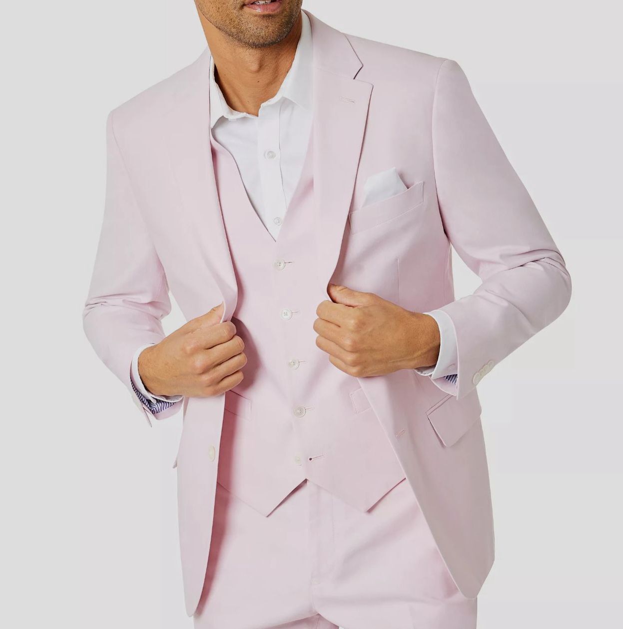 $360 Tommy Hilfiger Men's Pink Chambray 