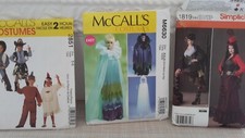 Lot of 3 Assorted Costume McCall's Simplicity Sewing Patterns UNCUT