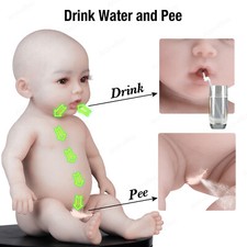 Anzi 18.5 Reborn Baby Dolls Full Silicone Bab...