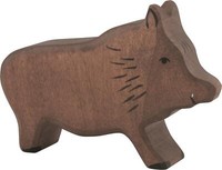 Holztiger Wildschwein Eber Waldtier Holzfigur Holzspielzeug Holztier Bemalt