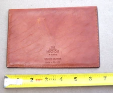 RARE VINTAGE MIGNON OF PARIS THIN ENVELOPE WALLET BROWN LEATHER 6.5x4.5"