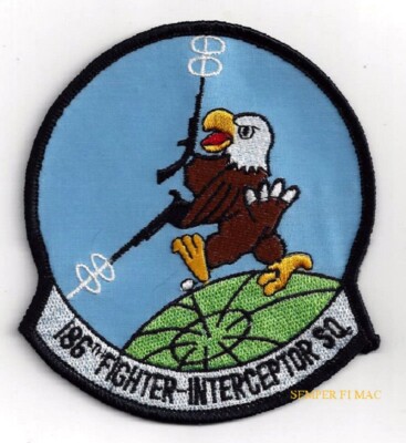 186TH FIGHTER INTERCEPTOR SQUADRON HAT PATCH US AIR FORCE AFB PIN UP GIFT WOW