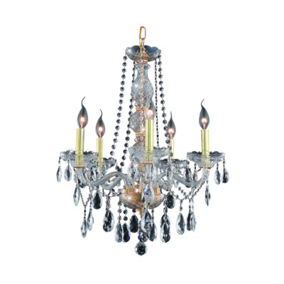 Crystal with Gold Chandelier Elegant Ceiling Venetian Lighting 5 Light Fixture