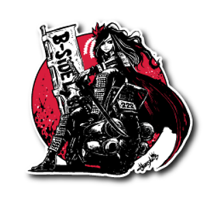 B Side Label Sticker Motorcycle Samurai Girl Japan New Ebay