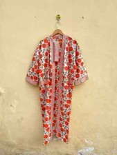 1 PC Indian block Print 100 cotton robe gown Hippie women maxi kimono dresses