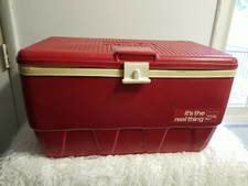 Vintage 1970s Igloo Coca-Cola Red Cooler Ice Chest USA 24x14x14 Retro Coke