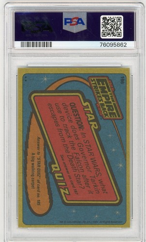 1980 Topps Star Wars Empire Strikes Back "THE OMINOUS VADER" #186 PSA 8 NM-MT - Bild 2 von 2