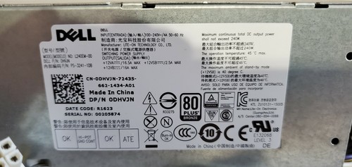 Dell 0DHVJN 4-Pin 240W SFF Desktop Power Supply For Optiplex 5040-7040 L240EM-00 - Picture 2 of 6