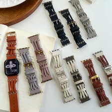 Slim Dressy Fashion PU Leather Strap Band For Apple Watch 41/40/38/44/45/42/49mm