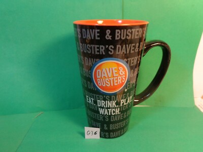 Dave & Buster's Prize Meter/Eat Drink Play Watch Large Coffee Mug (Used/EUC)