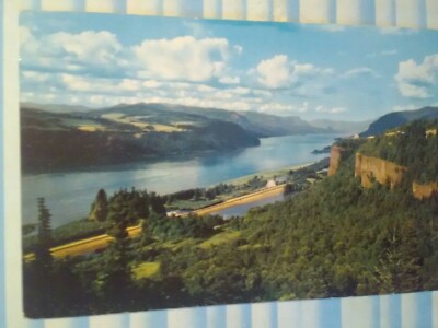 VINTAGE POST CARD COLUMBIA RIVER GORGE EASTERN WASHINGTON
