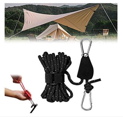 Portable Adjustable Fix Camping Rope, High Strength Fast Release Pulley Rope NEW