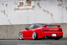 Cars nissan 180sx modified red Desk Mat Stitched