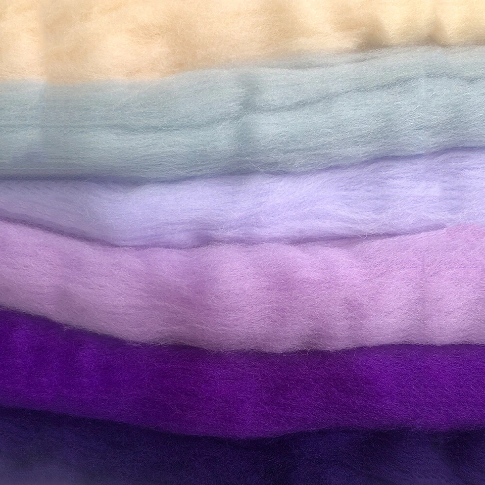 30G Gradient Wool Felt Fiber Roving Needle Needlework Spinning Handmad Craft DIY - Image 2 of 4