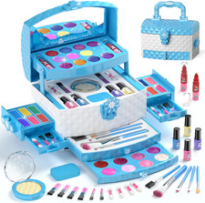 Kids Makeup Set for Girl 56 Pcs Washable Real Cosmetic, Safe  Non-Toxic Froz...