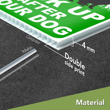 2 PC Pick up after Your Dog Sign - 8X12 Double Sided Coroplast No Pooping Dog