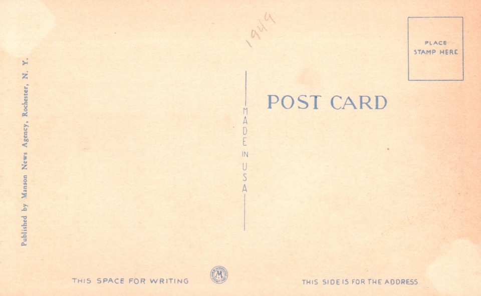 Postcard NY Rochester Flower Gardens Eastman House Linen Vintage PC