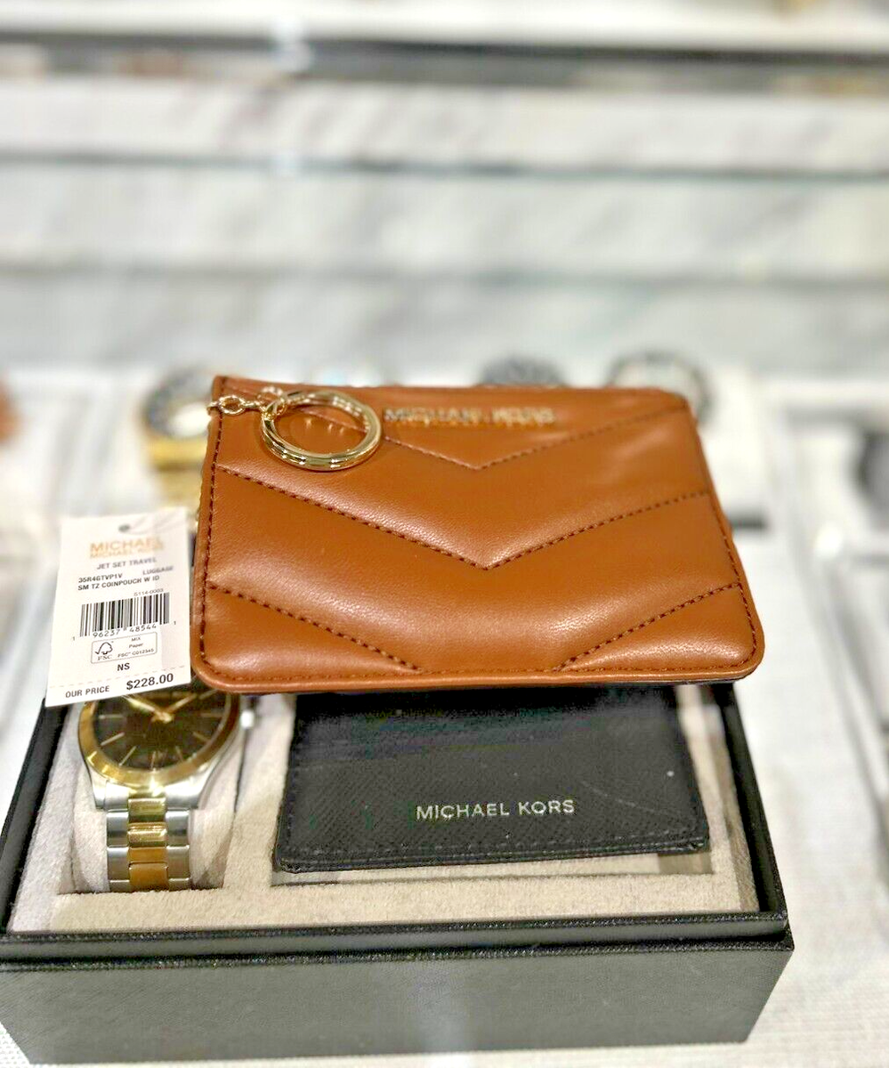 Michael Kors Jet Set Small Top Zip Coinpouch Card Holder w Michael Kors Jet Set Small Top Zip Coinpouch Card Holder w