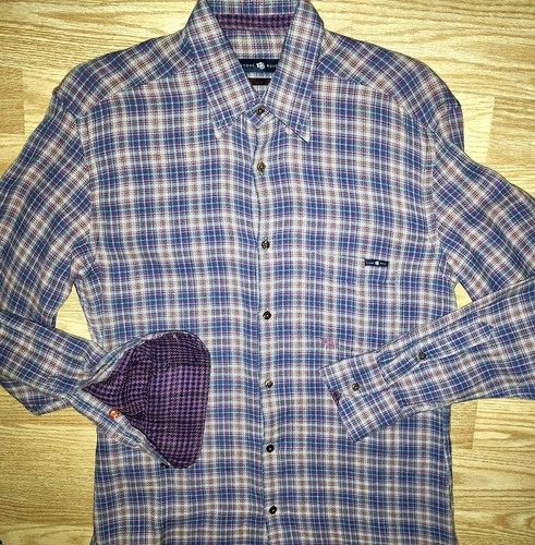 Mens Stone Rose Red Rivet Collection Flannel Shirt Size 2 - Picture 2 of 2