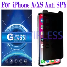 For iPhone X/XS Anti Spy Privacy Tempered Glass Screen Protector, Case Friendly