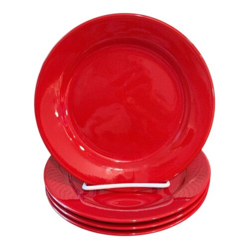Lot Of 4 Noble Excellence Candy Apple Red Salad Plates 8.5" Made in Germany - Picture 3 of 5
