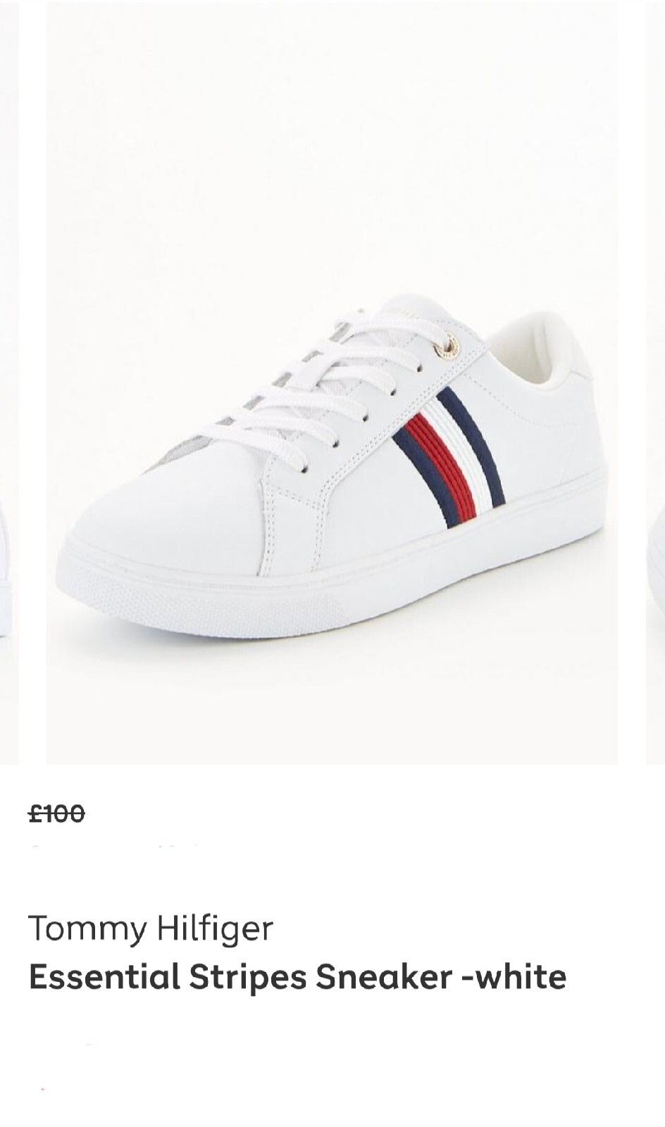 Women Tommy Hilfiger Essential Stripes Sneakers Size 6.5 Uk