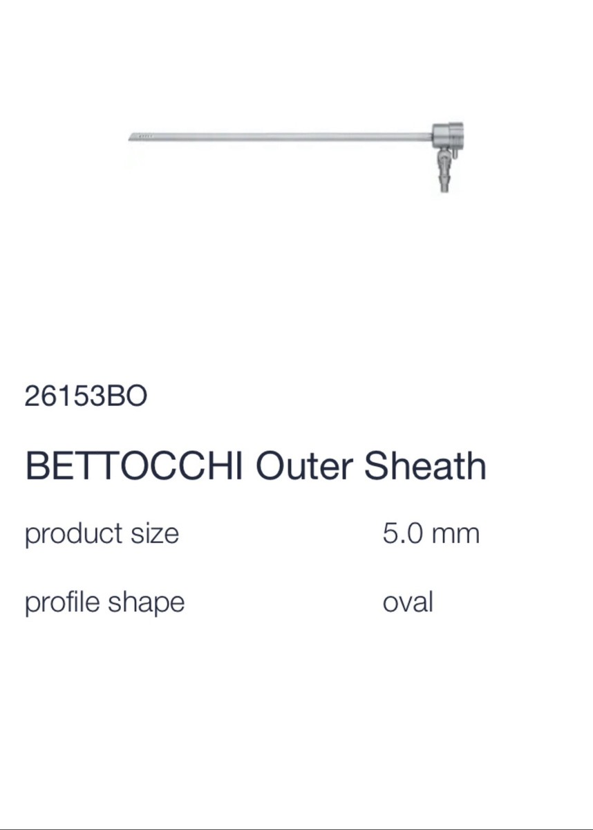 Storz 26153BI (26153BIK) BETTOCCHI InnerSheath. Brand New