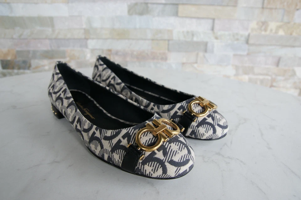 Salvatore Ferragamo 5,5 36 Bailarinas Mocasines Zapatos Garda Nuevo Antiguo - Imagen 2 de 4