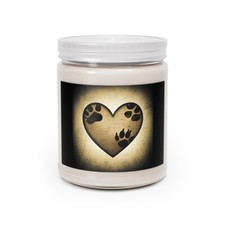 Heart with Dog Paw Prints Scented Candles, 9oz