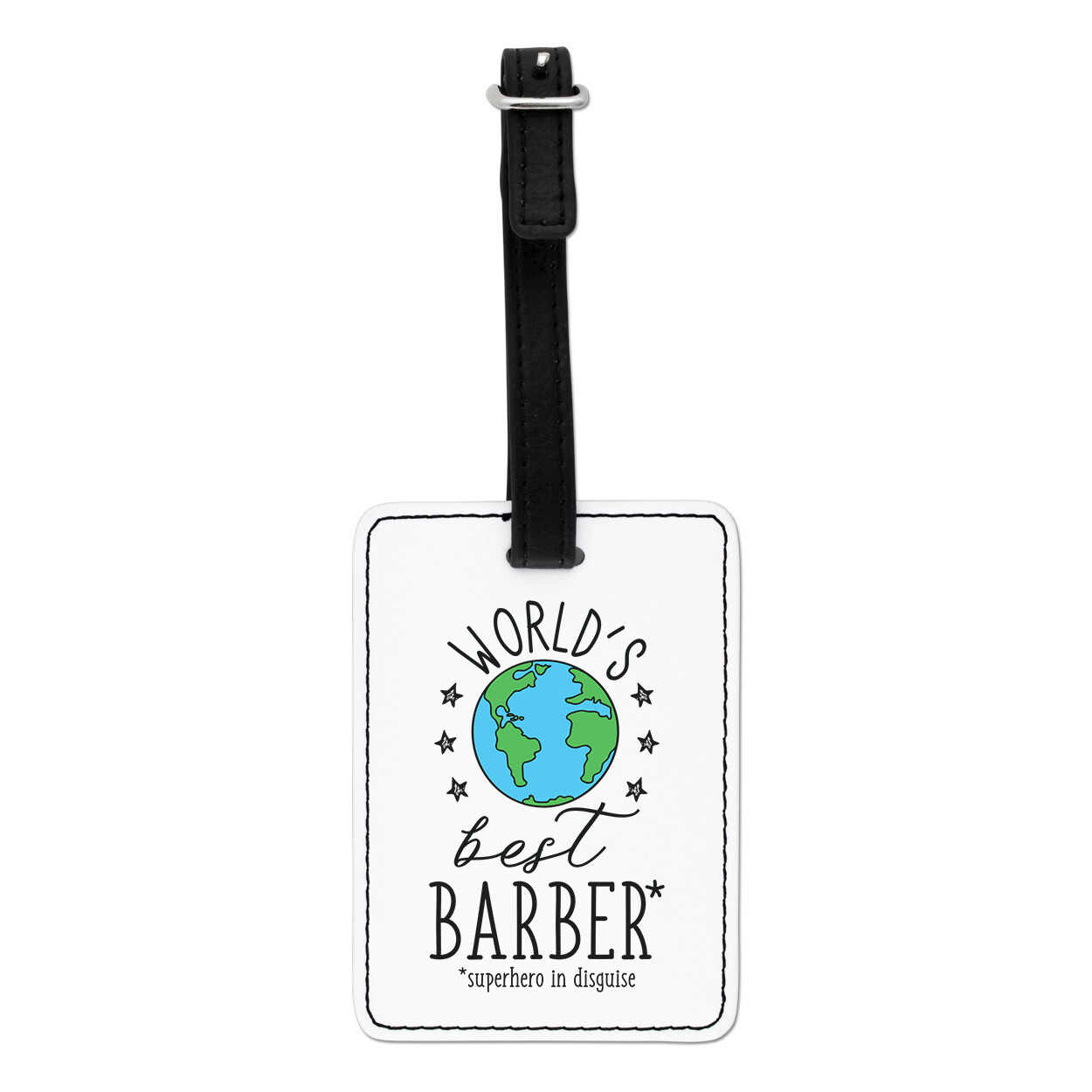 World's Best Barbiere Visivo Targhetta Bagaglio Borsa Valigia
