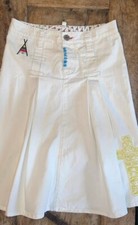 Dsquared2 Runway White Denim Southwest Embroidered Knee Length Skirt 40/4/S