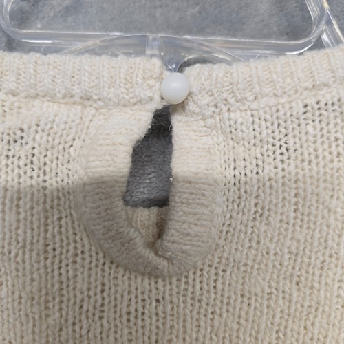 Vintage De Rotchild Sweater Girls L XL Cream Silk Angora Lambswool Blend *Shrunk - Picture 10 of 13