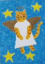 Ginger Angel Cat Hand Painted Needlepoint Canvas