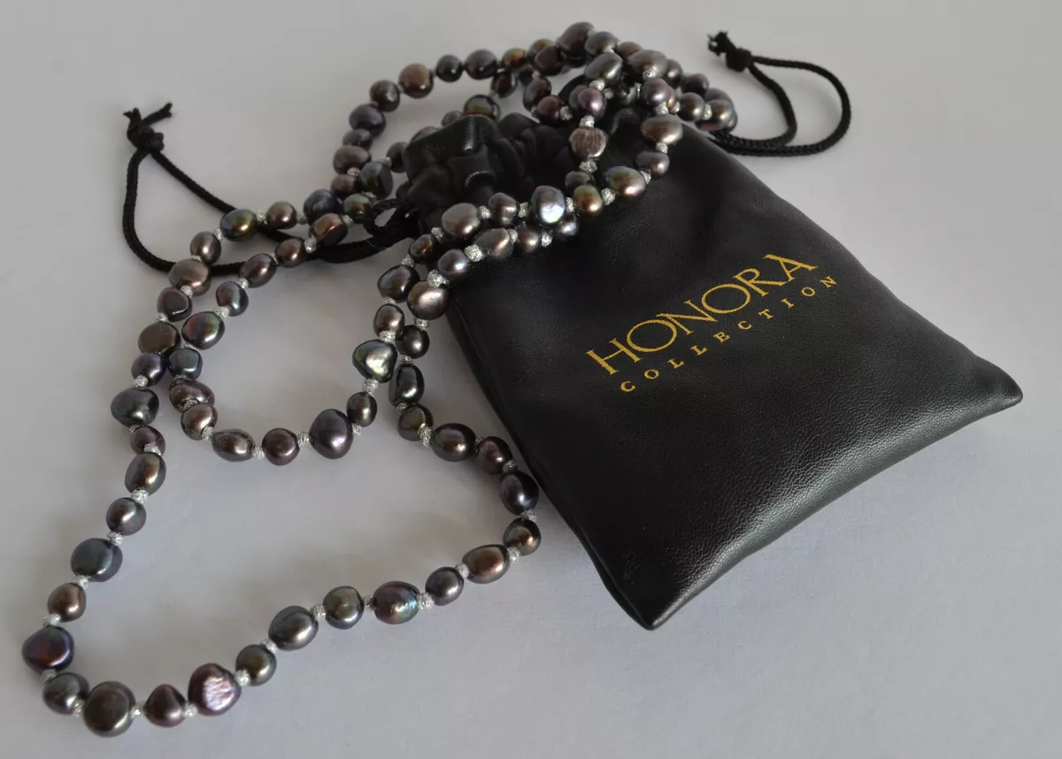 Honora Peacock Multi colored Cultured Freshwater Pearl Knotted Necklace 35