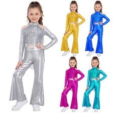 Girls Outfits Glittery Ballroom Ballet Dancewear Halloween Costume Tango Jazz