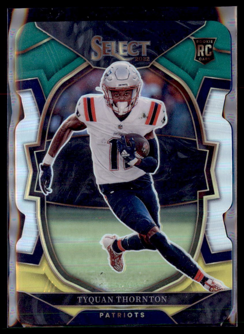2022 Select Tyquan Thornton Patriots 93 Rookie Green Yellow Die Cut Concourse