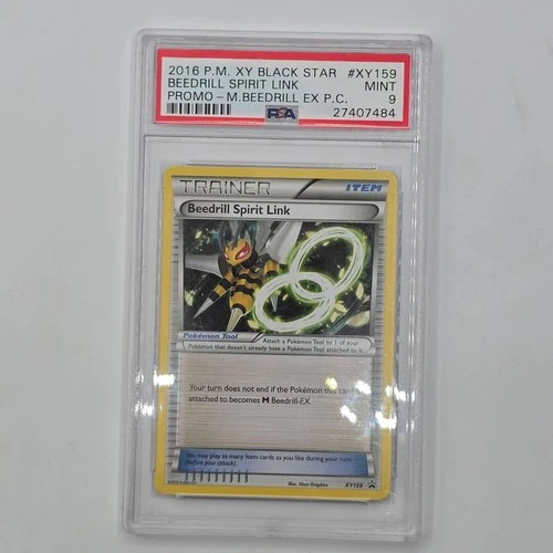PSA 9 MINT 2016 Pokemon XY Black Star Promo Beedrill Spirit Link XY159