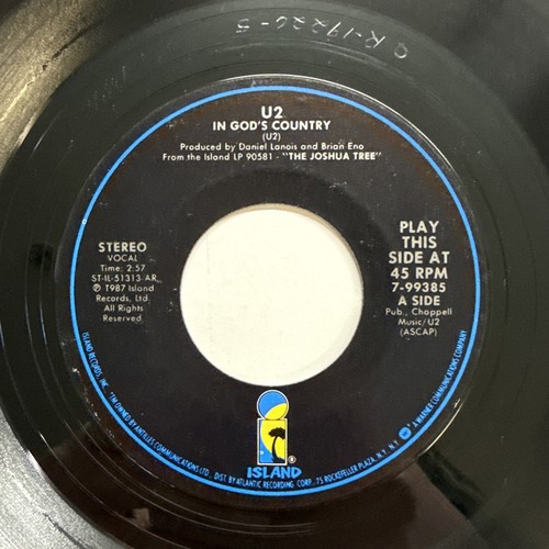 U2 - IN GODS COUNTRY / BULLET THE BLUE SKY / RUNNING TO STAND STILL - 7'' VINYL - Picture 4 of 6